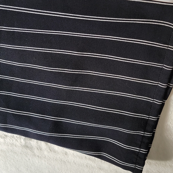 😍 PINSTRIPE MODEL OFF DUTY TRENDY BLACK WHITE POCKET WORK OFFICE SKIRT - Picture 6 of 7